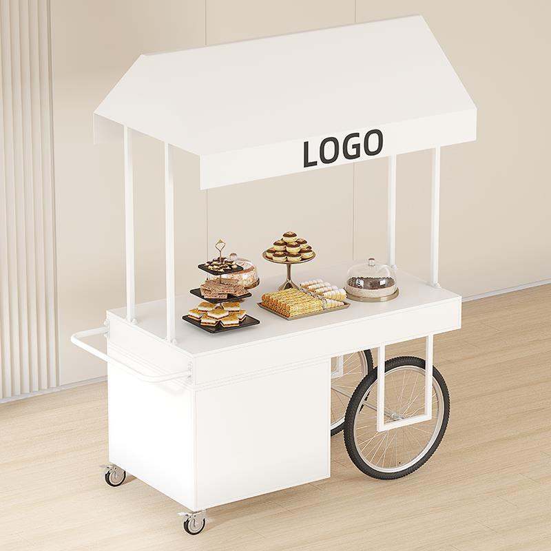 铁艺户外移动摆摊车花车夜市小推车集市流动地摊车展示架餐车