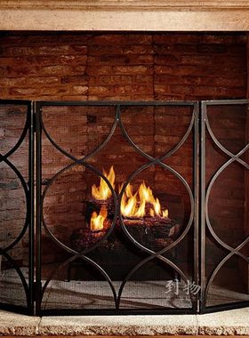 火客厅真黑色壁炉建省泉州市护栏架家用新款福装饰防火罩铁艺隔断