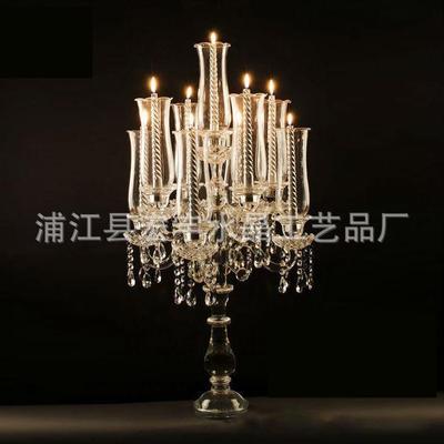 浦江欧式五头水晶烛台家居婚礼婚庆插花摆件浪漫奢侈品
