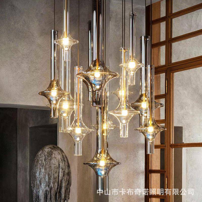 意大利设计师吧台吊灯创意餐厅橱窗灯清吧服装店艺术玻璃竹节吊灯