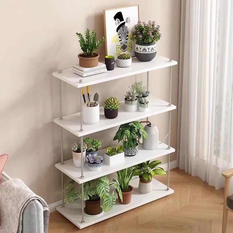 2024新款花架阳台置物架多层架子客厅落地式不锈钢铁艺植物架
