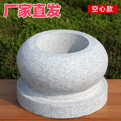 空心石柱石墩子雕柱皮圆墩青石柱墩底座柱脚石础柱顶石庭院柱墩石