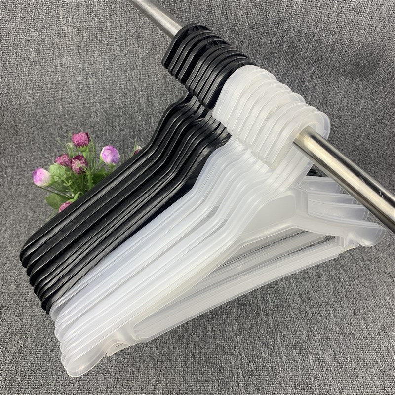 无痕衣架半透明衣撑黑色塑料简易干洗店半片简易一次性白色架宽肩