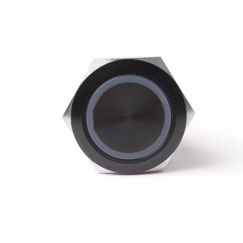 30mm金属按钮开关氧化黑色环形带灯自复位带锁12V24V220V防水按钮