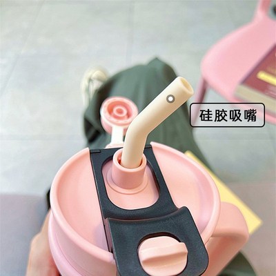 简约大容量带手柄巨无霸保温杯316双饮冰霸杯高颜值男女吸管水壶