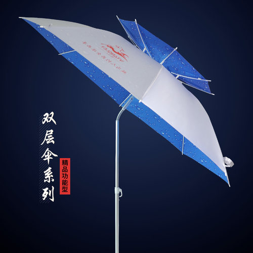 牧马人钓鱼伞2/2.2/2.4米万向双层防雨太阳伞钓伞遮阳伞渔具伞