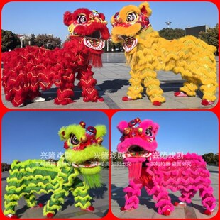 醒狮舞狮道具全套舞狮服装双人泡沫羊毛醒狮狮头舞狮子头演出服