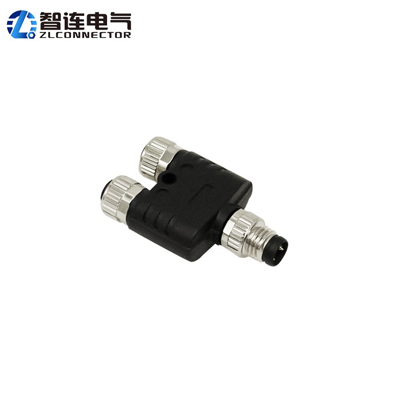 M12转M8转接头3pin4芯航空插头M12/M8公母头转换器ip67防水连接器