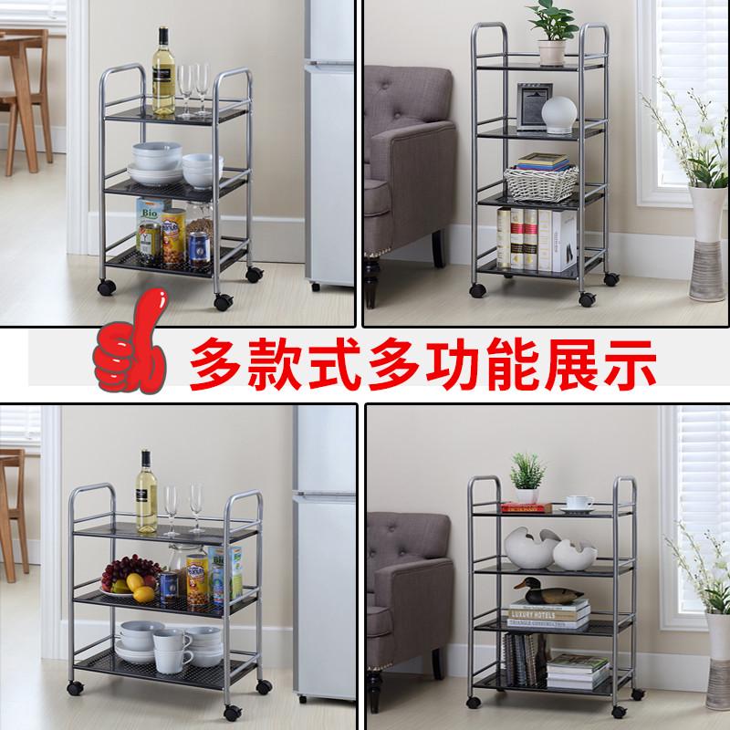 厨房小推车置物架落地火锅店放菜架餐车收纳架可移动烧烤带轮架子