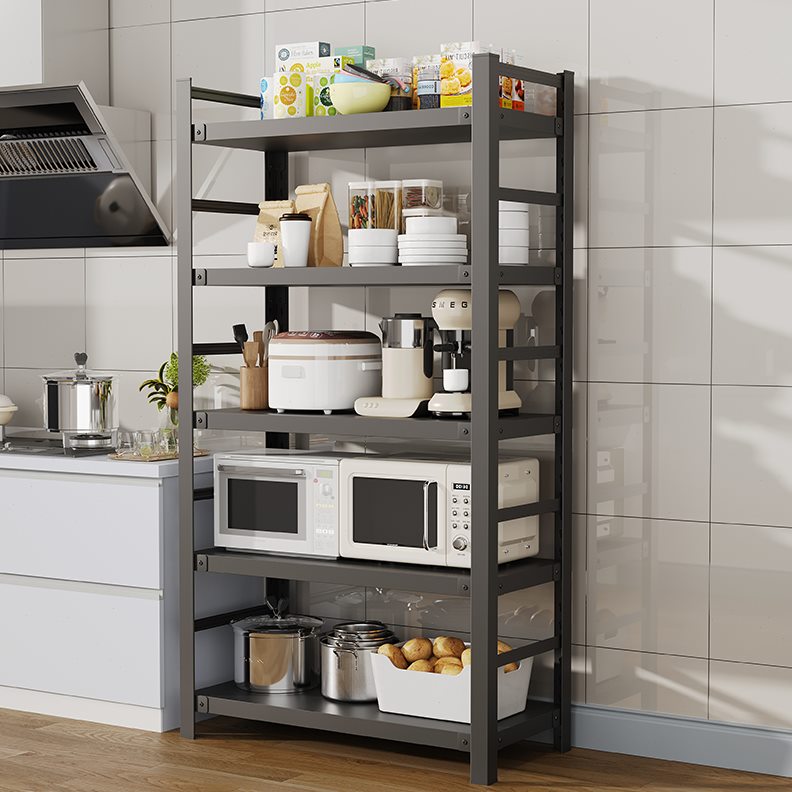 厨房置物架落地式锅架带收纳架围栏储物架微波炉架多层多功能烤箱