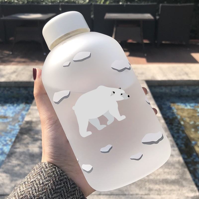 大容量磨砂玻璃杯潮流韩版随手杯女男创意学生情侣水瓶简约子