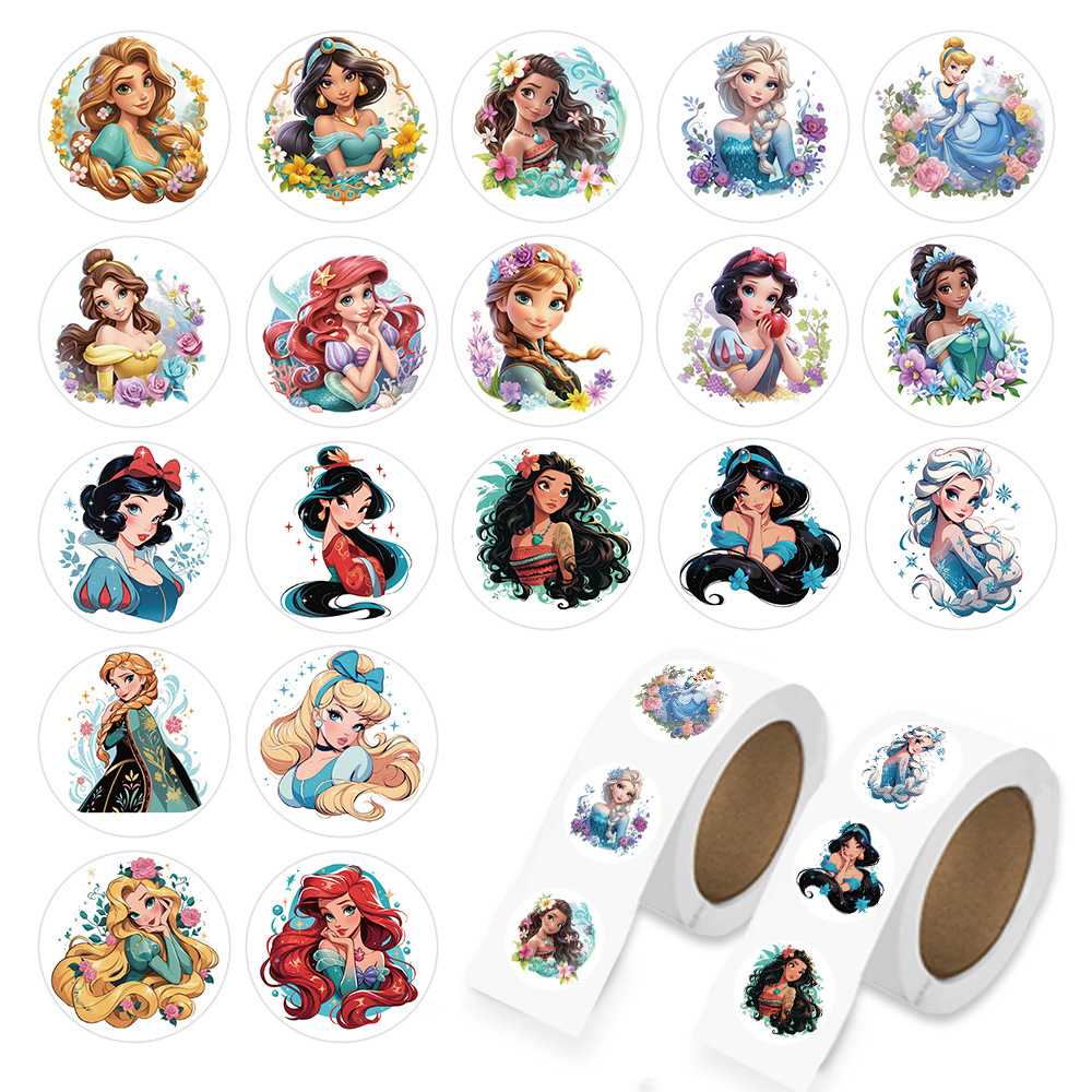 公主卷卷贴500手账diy儿童封口贴笔记本文具桌面装饰胶带胶带