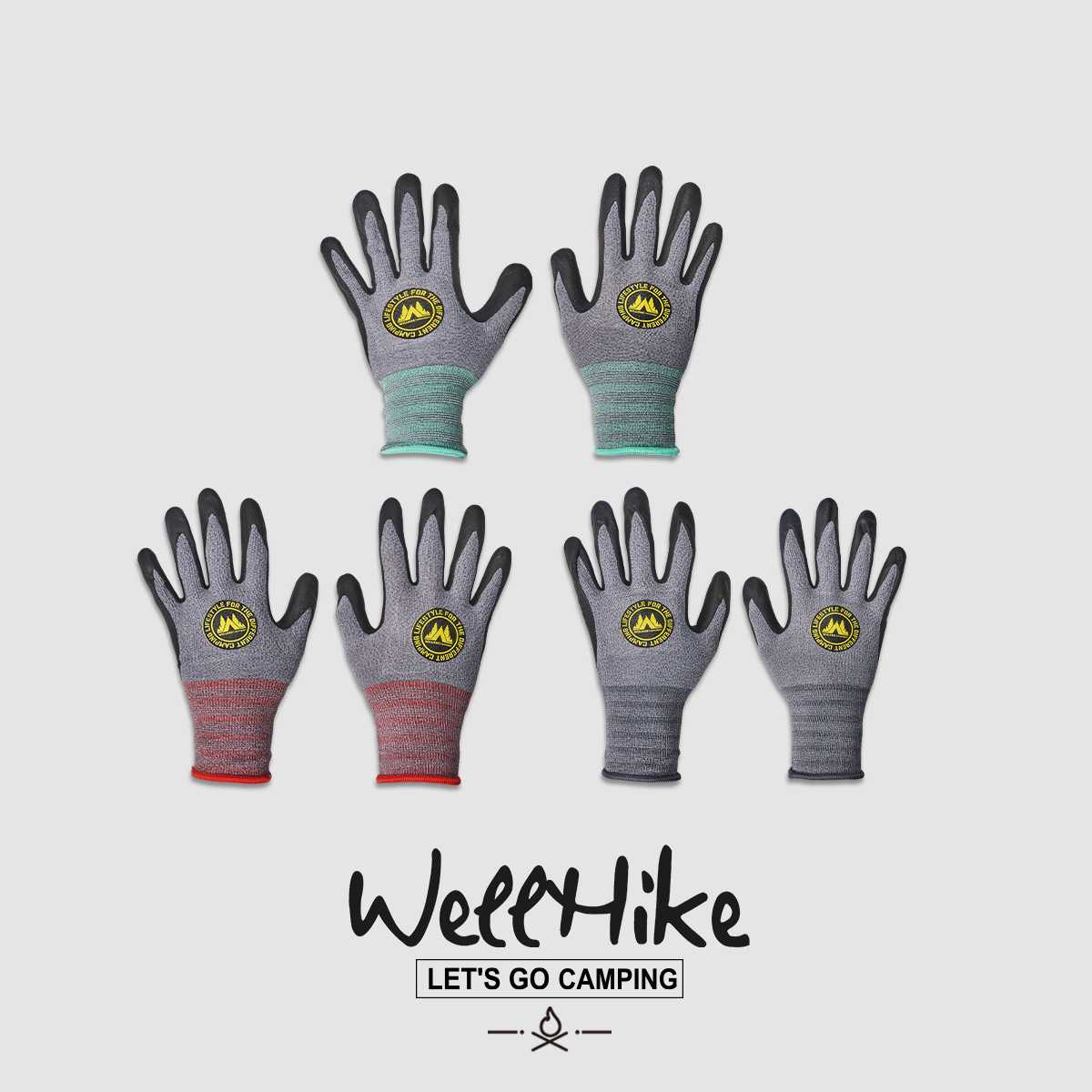 WELLHIKE轻野手套 加厚露营手套可触屏全指隔热防滑劳动防护手套