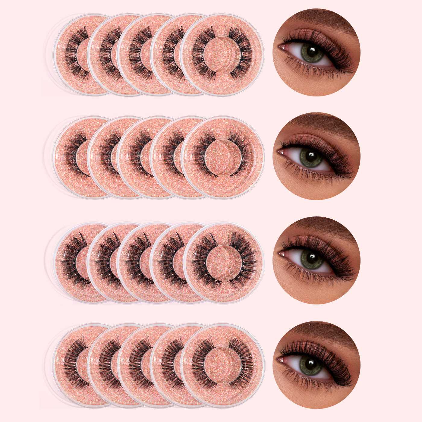 假睫毛爆款20盒混装立体浓密夸张浓密睫毛自然卷翘假睫毛套装