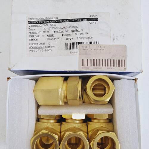 Swagelok B14109 Union Elbow 78 Tube x 78 Tube Box of 5 pcs
