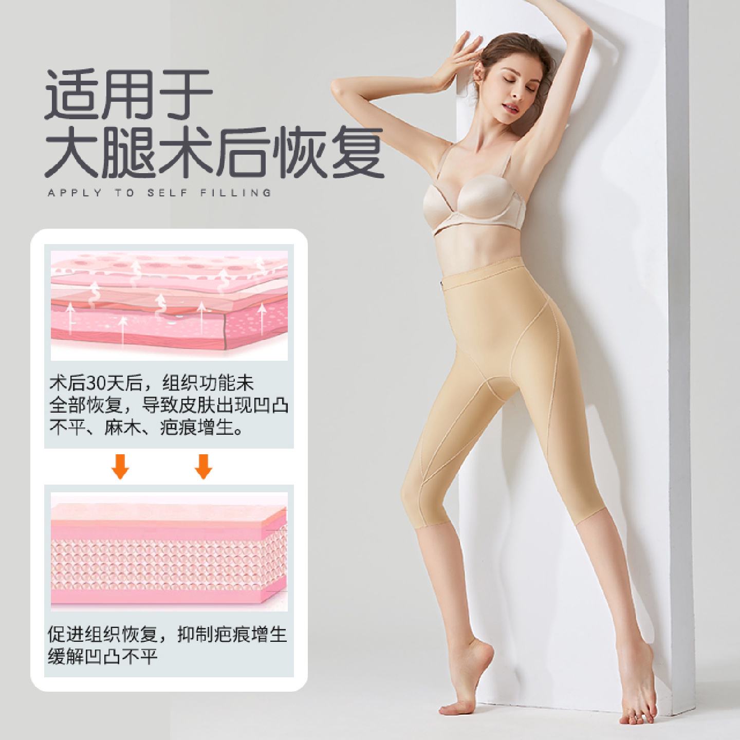 一期吸脂塑身裤大腿术后抽脂塑形加压环吸束身衣压力束腿裤
