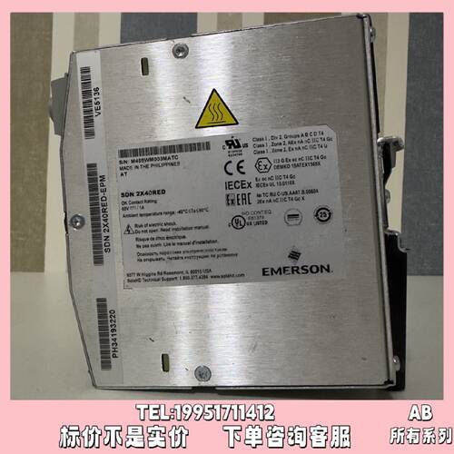 议价艾默生SDN 2X40RED OK Contact Rating:60V--11A 现货库存