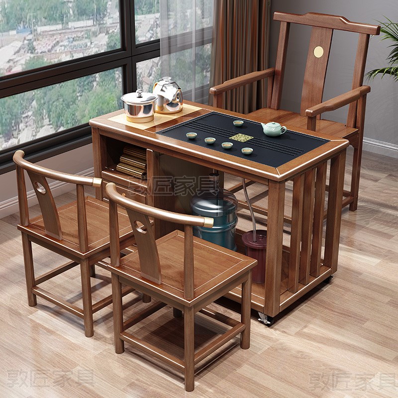 茶台烧水壶一体阳台茶桌椅组合家用移动茶具套装功夫小户型泡茶几