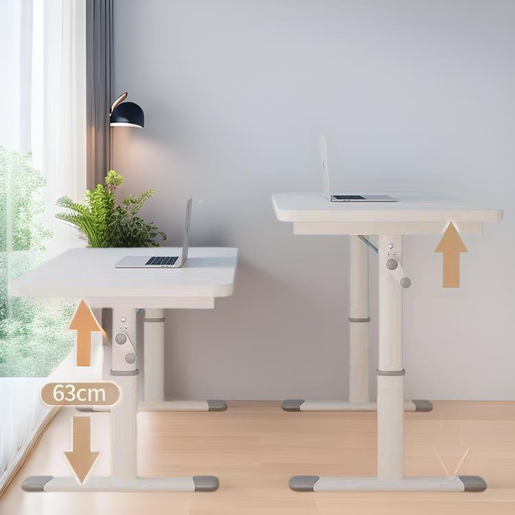 可升降桌子电脑桌台式家用儿童学习书桌手摇升降桌床边办公小桌子