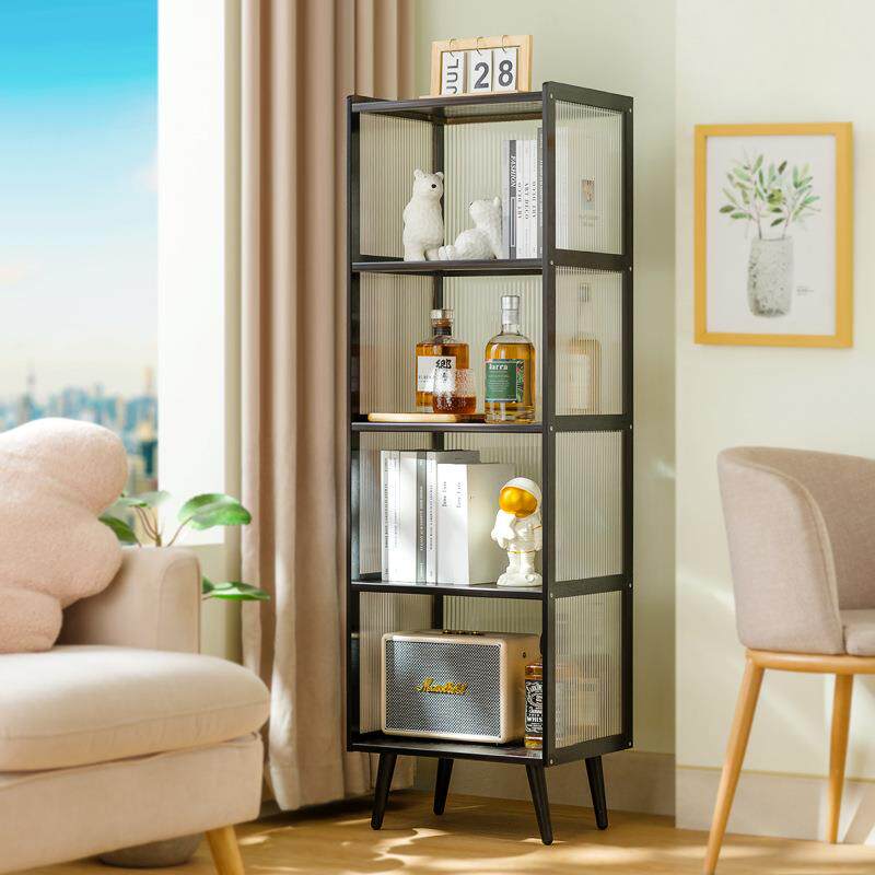 简易书架置物架落地家用收纳储物架子靠墙展示柜客厅多层小型书柜