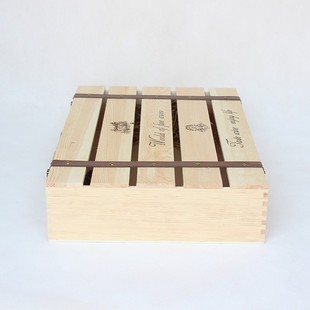 红酒箱木箱六支装红酒盒子葡萄酒盒装盒木质6支红酒盒定制