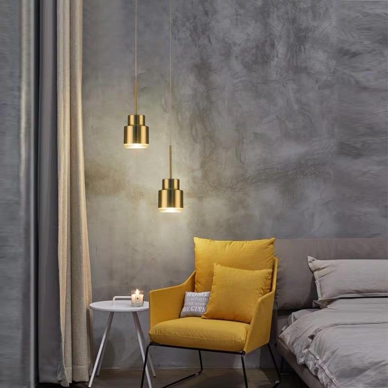 北欧简约餐厅吧台金色吊灯创意个性艺术卧室床头轻奢吊灯led灯具