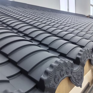 模压瓦高分子仿古一体瓦树脂瓦屋顶琉璃瓦别墅装饰玻璃瓦片围墙瓦