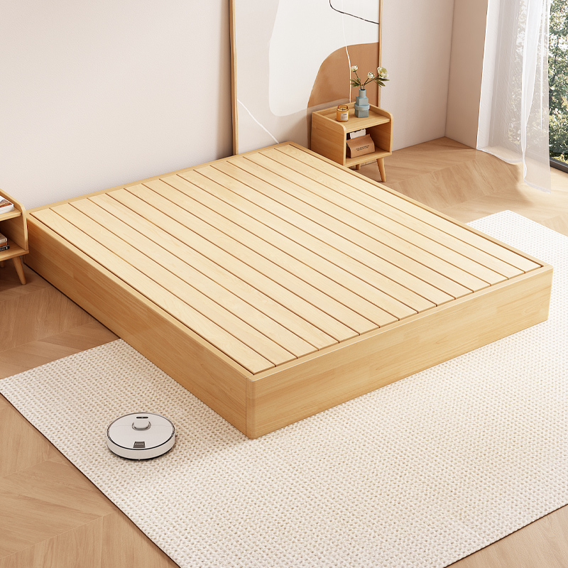 全实木榻榻米排骨架牀架子落地牀任意尺寸定制民宿无靠背牀矮牀