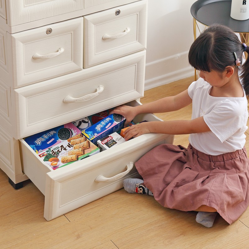 儿童衣柜收纳柜开门婴儿储物柜子塑料整理柜抽屉式五斗柜