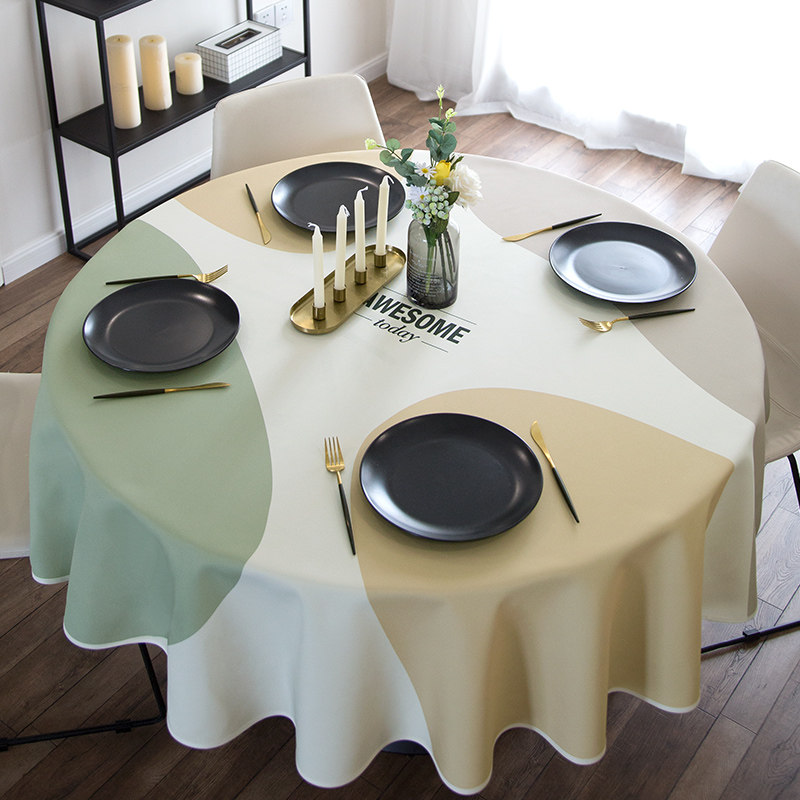 现代可爱儿童彩色家用棉麻餐桌布艺防水防油防烫方桌盖布圆桌桌布