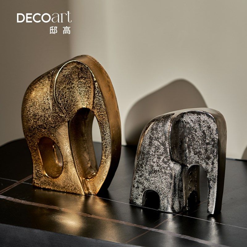 邸高家居现轻奢样板房酒店展示柜金色金属人物动物抽象摆件组合,家居饰品,装饰摆件,淘宝优惠券,粉丝福利购,淘宝优惠卷