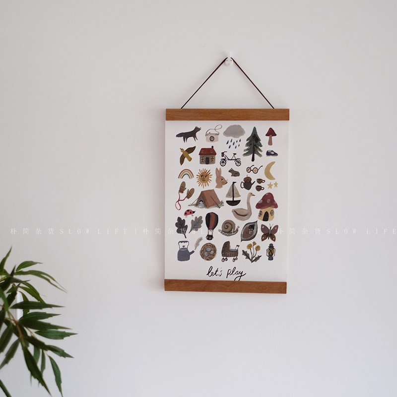 日式实木照片夹 画夹挂画相片夹 片夹装饰画日历木夹子