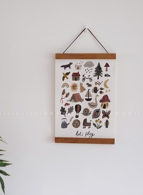 日式实木照片夹 画夹挂画相片夹 片夹装饰画日历木夹子