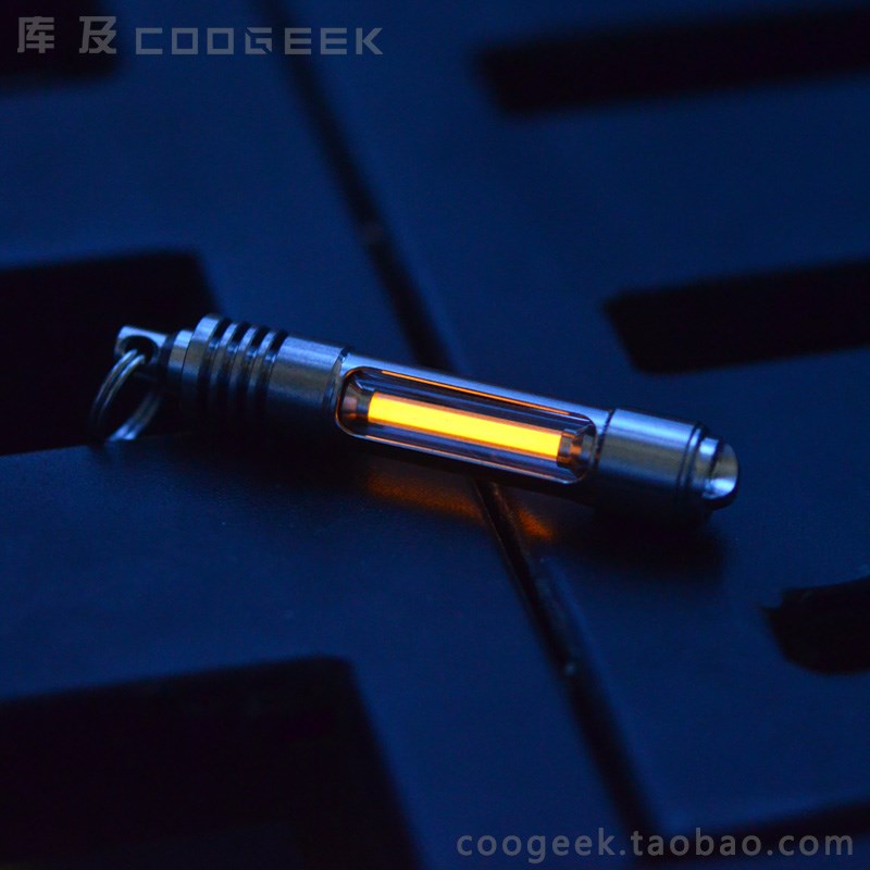 钛合金氚管钥匙扣自发光25年氚气管项链吊坠 可拆卸核反应堆设计