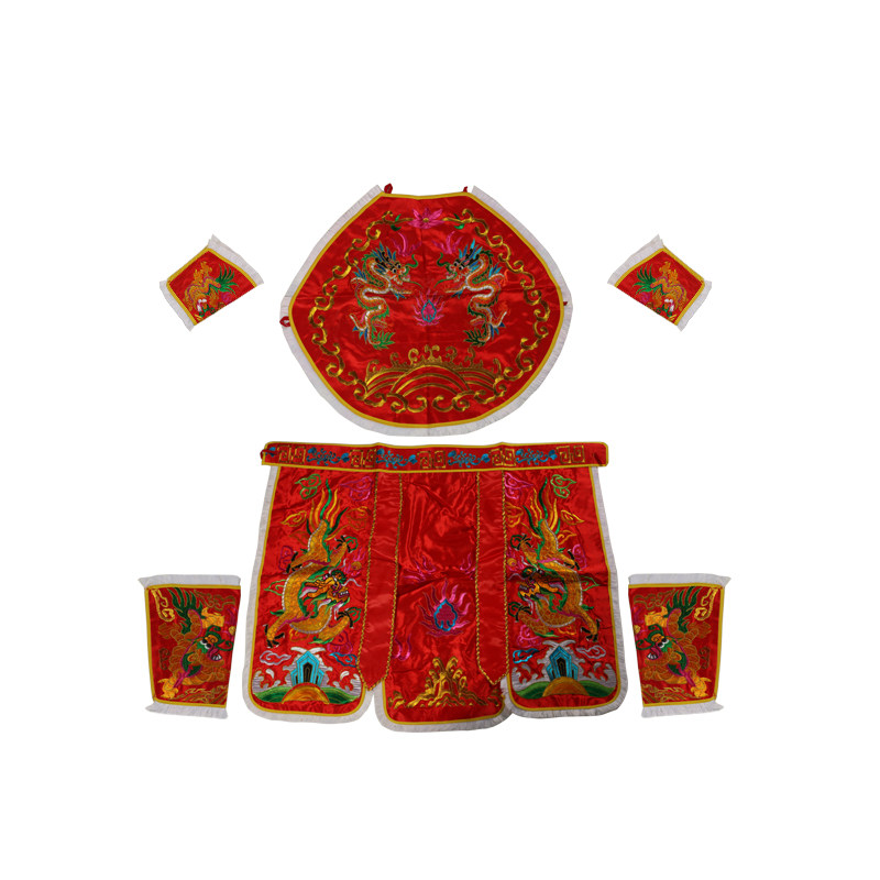 双龙乩童袍五营跳童衣服哪吒莲花三太子服饰苏绣新年法会巡游绣品