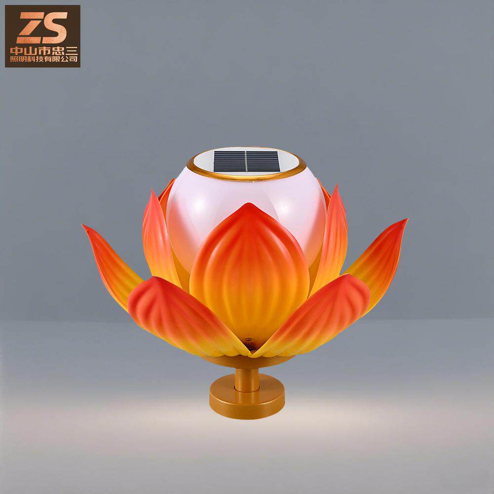 荷花柱头灯LED合金莲花琉璃灯雕刻花苞花蕾供佛神灯佛具用品