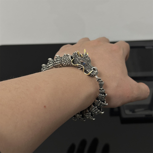 2024年龙年新款男士霸气龙骨手链男生潮流小众设计个性复古手饰品