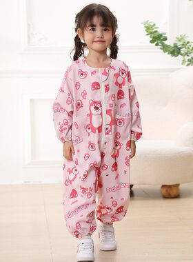 宝宝连体罩衣一体式爬爬服防脏防水婴儿爬行服秋冬款户外冬季外穿