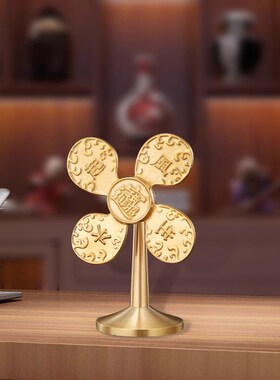 风生水迷铜风车摆件起你小风扇财源广进礼物开运工艺礼品家居装饰