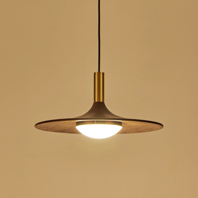 黑胡桃木餐厅灯卧室床头简约创意飞碟实木民宿吧台咖啡厅吊灯,家装灯饰光源,餐厅吊灯,淘宝优惠券,粉丝福利购,淘宝优惠卷