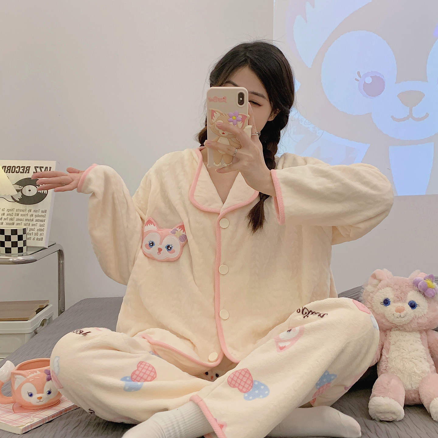 珊瑚绒睡衣女大学生春秋冬季20睡衣/家居服套装