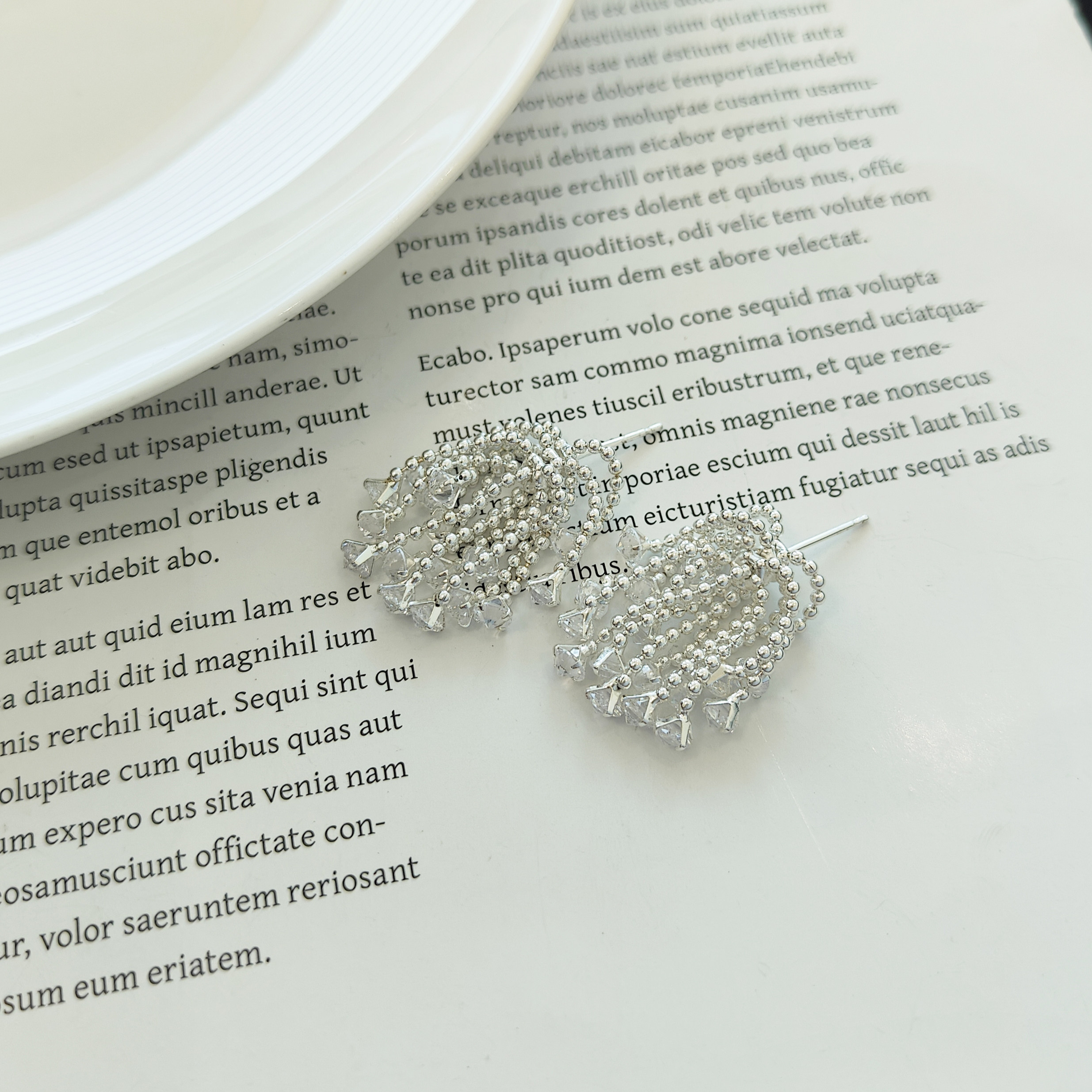 银色烟花流苏耳钉女2026新款爆款独特小众设计高级感S925银针耳饰