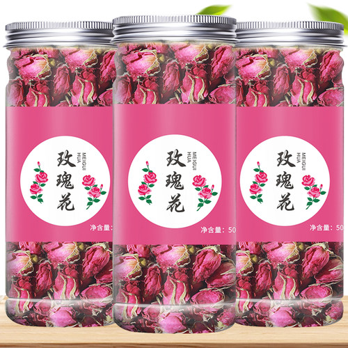 玫瑰花茶平阴干花泡茶干玫瑰花瓣重瓣红玫瑰散装茶包官方旗舰店