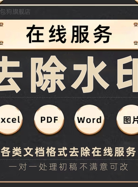 文档去除水印pdf word图片ppt视频文件学习资料照片删除消除代wps
