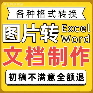 图片转excel文档word制作排版pdf修改处理表格代做图片转换扫描件
