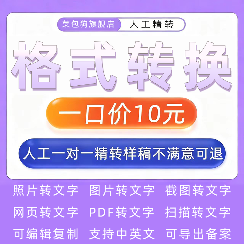 图片转word照片pdf人工打字文档提取文字拍照扫描件转换格式表格