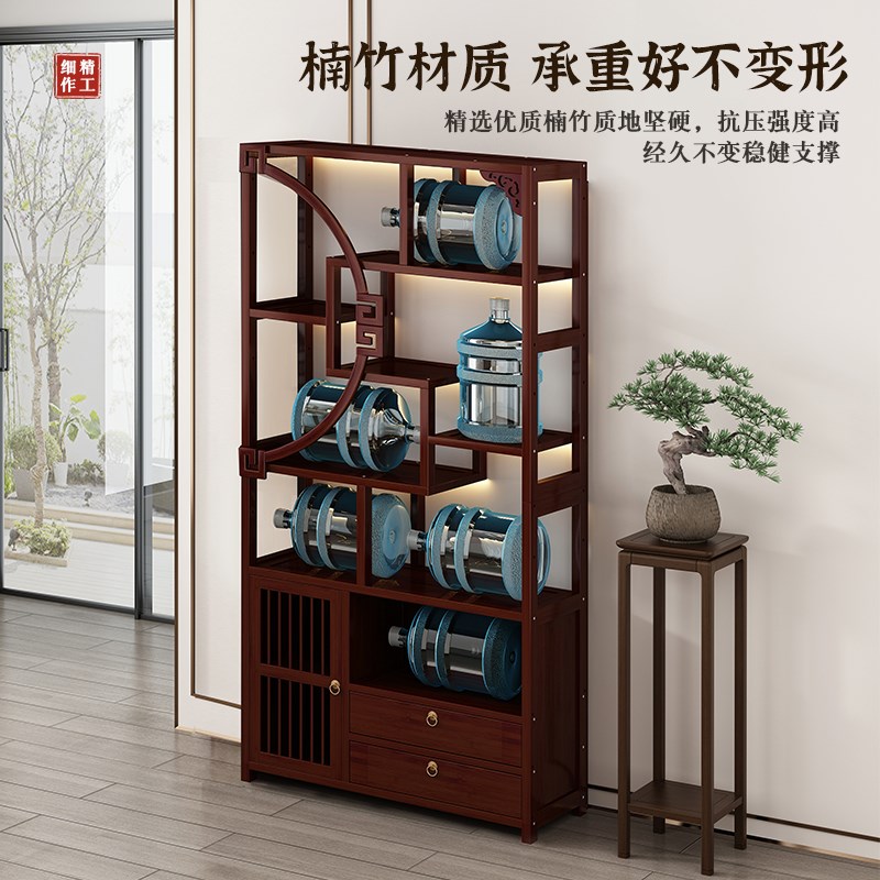 中式博古架茶室茶柜置物架非实木茶具收纳柜多宝阁紫砂壶摆放架子