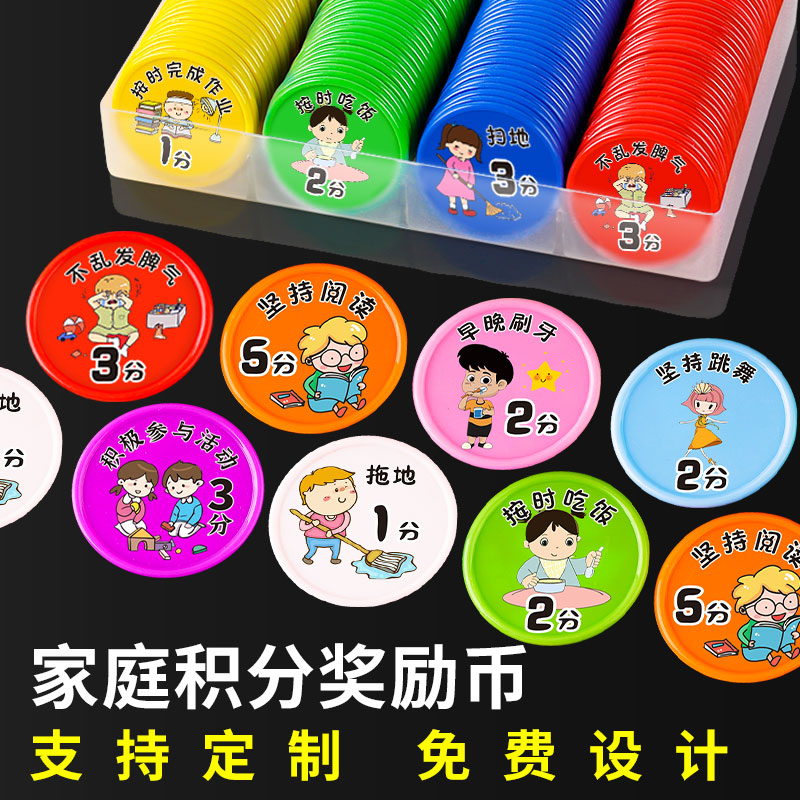 小学生好习惯养成积分币家庭奖励小孩子兑换币儿童定制专用积分卡