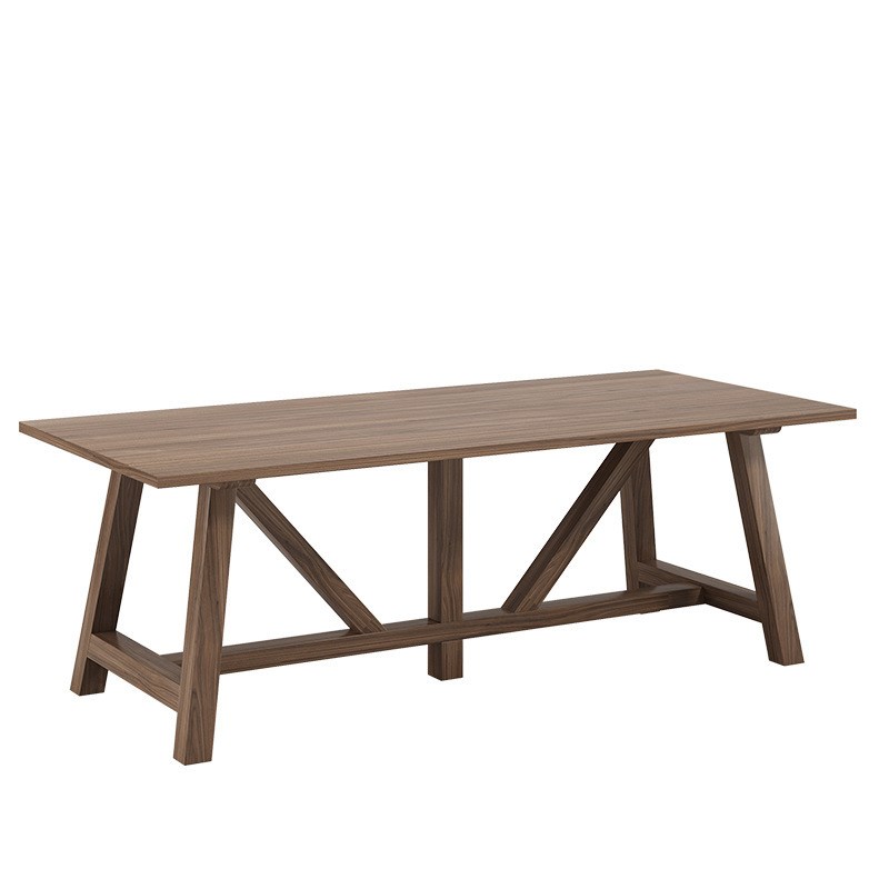 侘寂风大厅全实木餐桌民宿客栈原木风大板饭桌餐厅多人用餐长桌子