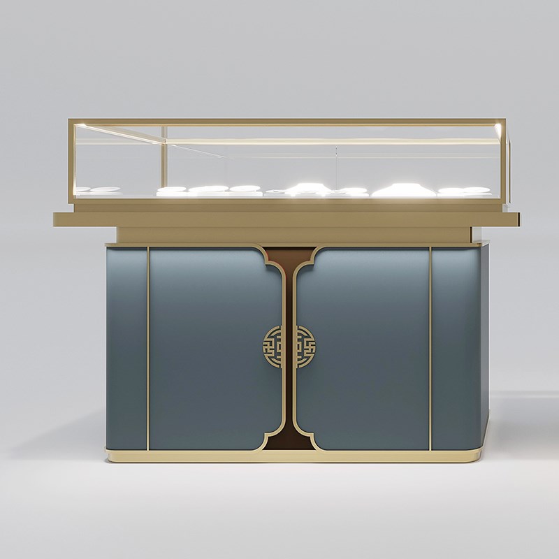 商正高档珠宝展示柜黄金首饰钻石二奢侈品店柜台翡翠展厅展柜定制